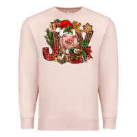 Pale Pink joy christmas with pig bbs Premium Sweatshirt - BundleAndBundleShop