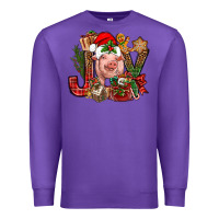 Purple joy christmas with pig bbs Premium Sweatshirt - BundleAndBundleShop