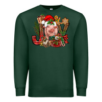 Sports Green joy christmas with pig bbs Premium Sweatshirt - BundleAndBundleShop