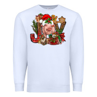 White joy christmas with pig bbs Premium Sweatshirt - BundleAndBundleShop