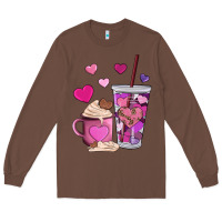 Chestnut valentines day heart coffe Long Sleeve Tee - AdoDesignShop