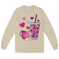 Mushroom valentines day heart coffe Long Sleeve Tee - AdoDesignShop