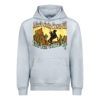 Heather Grey Ain't goin down til the sun comes up Cowboy Urban Hoodie - HowdyJamesFarm