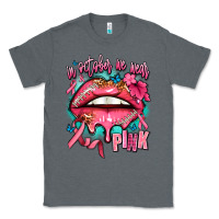 Charcoal Heather in october we wear pink  lips Classic Tee - AdoDesignShop