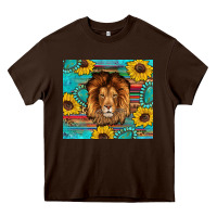 Chocolate Brown western lion tumbler Heavy Core Tee - Artiststas