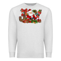 Oatmeal Heather joy christmas with santa bbs Premium Sweatshirt - BundleAndBundleShop