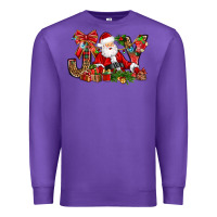 Purple joy christmas with santa bbs Premium Sweatshirt - BundleAndBundleShop