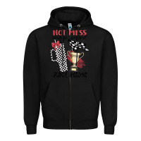 Black hot mess always stressed race mama Zipper Hoodie - MaliasSmallBusiness