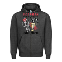 Charcoal Heather hot mess always stressed race mama Zipper Hoodie - MaliasSmallBusiness
