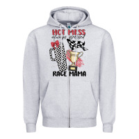 Heather Grey hot mess always stressed race mama Zipper Hoodie - MaliasSmallBusiness