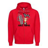 Red hot mess always stressed race mama Zipper Hoodie - MaliasSmallBusiness