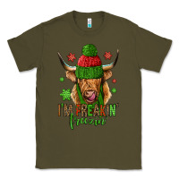 Army Green i'm freakin freezin christmas long haired cow Classic Tee - Jasminsmagicworld