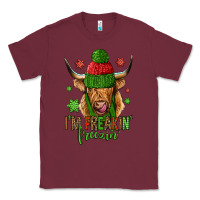 Burgundy i'm freakin freezin christmas long haired cow Classic Tee - Jasminsmagicworld