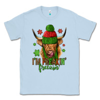 Dusty Blue i'm freakin freezin christmas long haired cow Classic Tee - Jasminsmagicworld