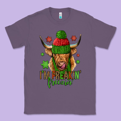 I'm Freakin Freezin Christmas Long Haired Cow Classic Tee Designed By Jasminsmagicworld