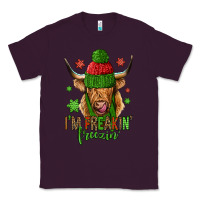 Plum i'm freakin freezin christmas long haired cow Classic Tee - Jasminsmagicworld