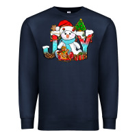 Navy joy christmas with snowman bbs Premium Sweatshirt - BundleAndBundleShop