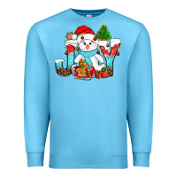 Ocean Blue joy christmas with snowman bbs Premium Sweatshirt - BundleAndBundleShop