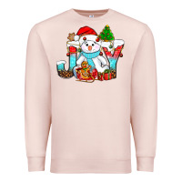 Pale Pink joy christmas with snowman bbs Premium Sweatshirt - BundleAndBundleShop