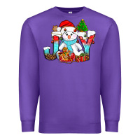 Purple joy christmas with snowman bbs Premium Sweatshirt - BundleAndBundleShop