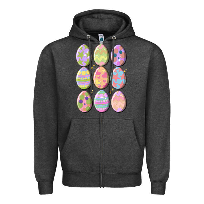 Vintage Easter Eggs Zipper Hoodie by MaliasSmallBusiness | Teevron