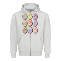 Dove Grey vintage easter eggs Zipper Hoodie - MaliasSmallBusiness