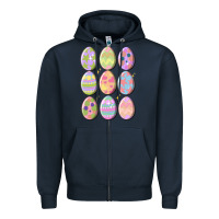 Navy vintage easter eggs Zipper Hoodie - MaliasSmallBusiness