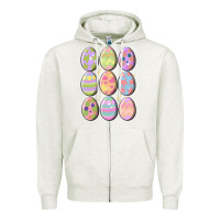 Oatmeal Heather vintage easter eggs Zipper Hoodie - MaliasSmallBusiness