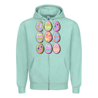 Seafoam vintage easter eggs Zipper Hoodie - MaliasSmallBusiness