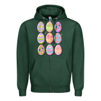 Sports Green vintage easter eggs Zipper Hoodie - MaliasSmallBusiness