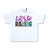 White let's go racing Urban Heavy Tee - JahusDesignShop