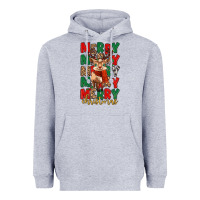 Heather Grey merry christmas reindeer Heavyweight Hoodie - MaliasSmallBusiness