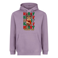 Lavender merry christmas reindeer Heavyweight Hoodie - MaliasSmallBusiness