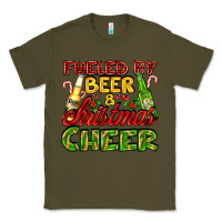 Army Green fueled by beer and christmas cheer with beer bottles Classic Tee - AdoDesignShop