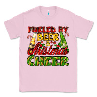 Bubblegum Pink fueled by beer and christmas cheer with beer bottles Classic Tee - AdoDesignShop