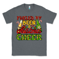 Charcoal Heather fueled by beer and christmas cheer with beer bottles Classic Tee - AdoDesignShop