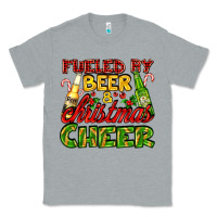 Heather Grey fueled by beer and christmas cheer with beer bottles Classic Tee - AdoDesignShop