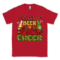 Red fueled by beer and christmas cheer with beer bottles Classic Tee - AdoDesignShop