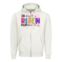 Oatmeal Heather checkered risen Zipper Hoodie - MaliasSmallBusiness