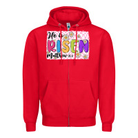 Red checkered risen Zipper Hoodie - MaliasSmallBusiness