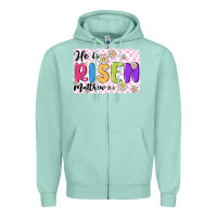 Seafoam checkered risen Zipper Hoodie - MaliasSmallBusiness