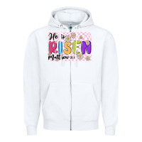White checkered risen Zipper Hoodie - MaliasSmallBusiness