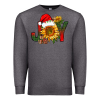Charcoal Heather joy christmas with sunflower bbs Premium Sweatshirt - BundleAndBundleShop