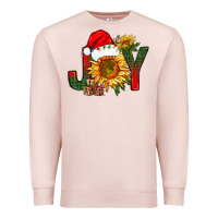 Pale Pink joy christmas with sunflower bbs Premium Sweatshirt - BundleAndBundleShop