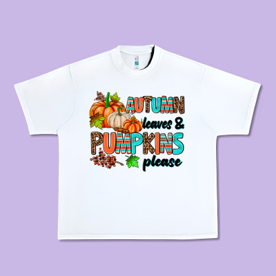 Autumn Leaves Pumpkin Please Urban Heavy Tee Designed By Adodesignshop