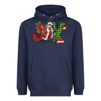 Navy Joy Black Santa Heavyweight Hoodie - MaliasSmallBusiness