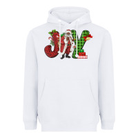 White Joy Black Santa Heavyweight Hoodie - MaliasSmallBusiness