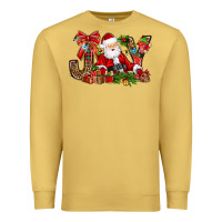 Antique Gold joy christmas with santa bbs Premium Sweatshirt - BundleAndBundleShop