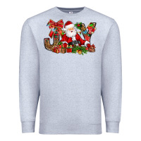 Heather Grey joy christmas with santa bbs Premium Sweatshirt - BundleAndBundleShop