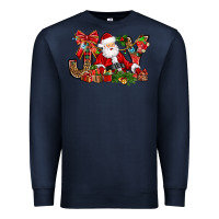 Navy joy christmas with santa bbs Premium Sweatshirt - BundleAndBundleShop